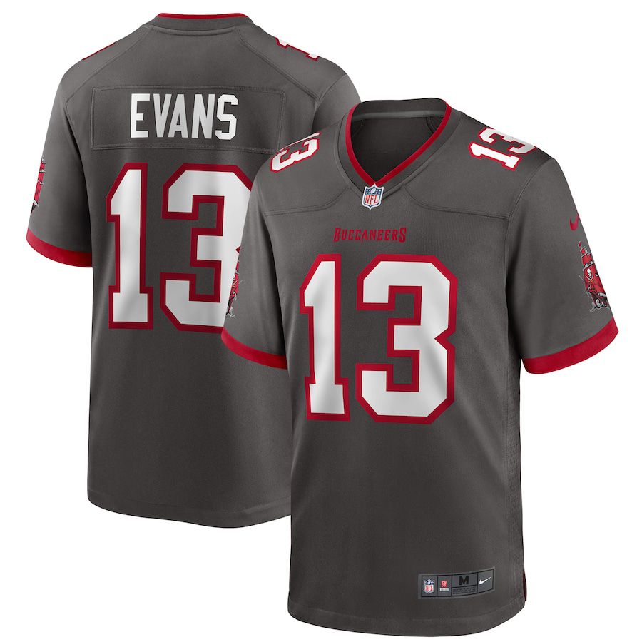 Men Tampa Bay Buccaneers #13 Mike Evans Nike Pewter Alternate Game NFL Jersey